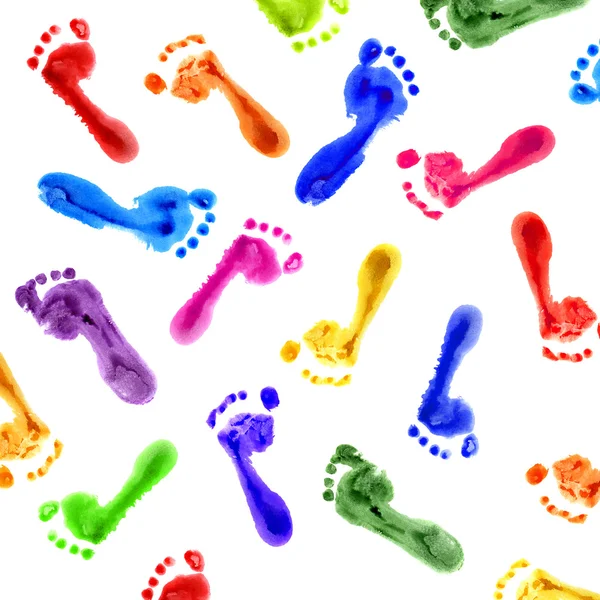 Reeks van kleurrijke voet prints — Stockfoto