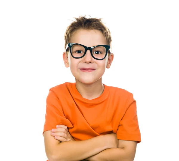 Liten pojke med glasögon — Stockfoto