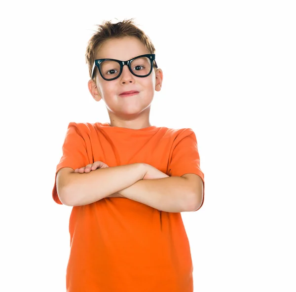 Liten pojke med glasögon — Stockfoto