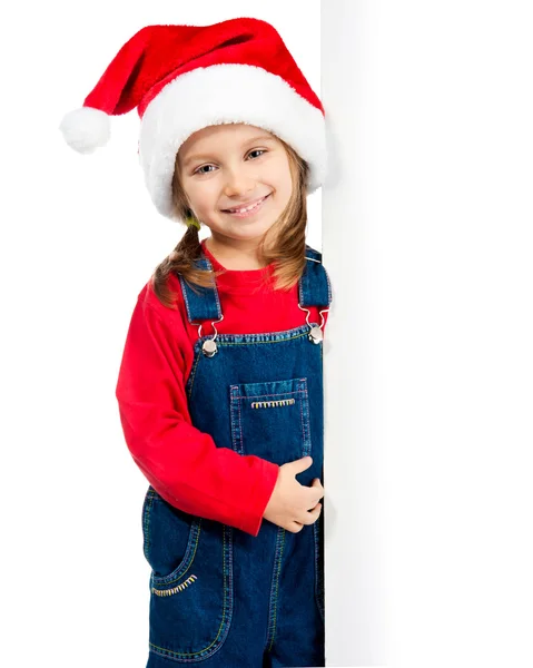 Little girl behind the boards — Stock Photo, Image