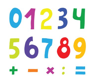 Set of color numbers clipart