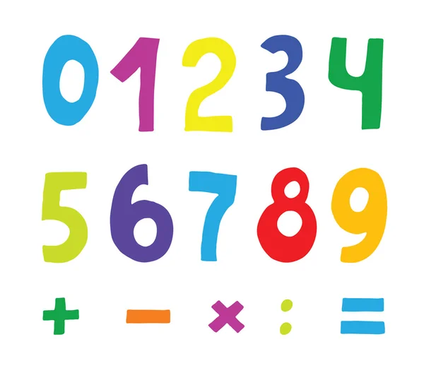 Ensemble de numéros de couleur — Image vectorielle
