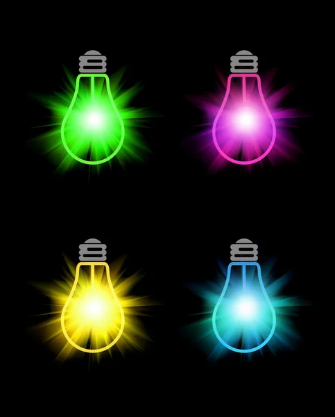 Conjunto de bombillas de color brillante — Foto de Stock