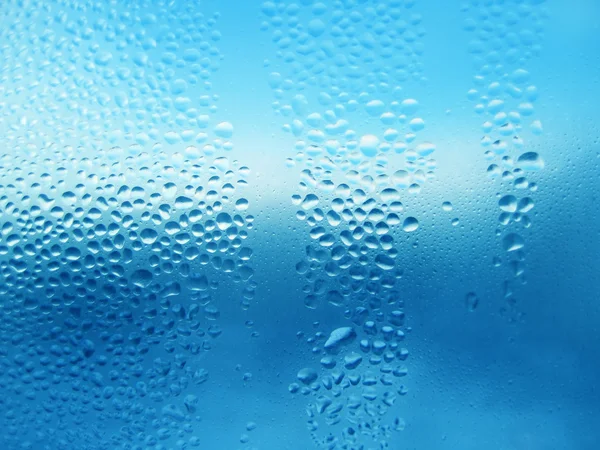 Naturalne krople wody na szkło — Zdjęcie stockowe