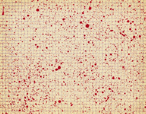 Checkered paper with red blots — Stock Photo, Image