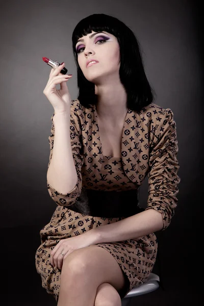 Beauty Portrait. Beautiful woman on a black background — Stock Photo, Image