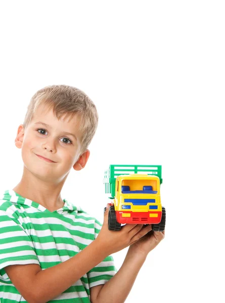 Chłopiec z zabawką — Zdjęcie stockowe