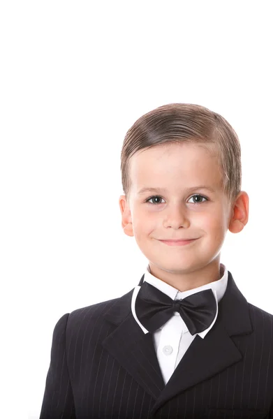 Boy in a suit smiles — Stock Photo, Image