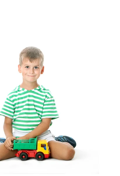 Chlapec s hračkou — Stock fotografie