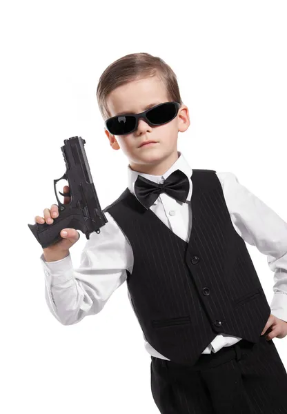 Rapaz com uma arma — Fotografia de Stock