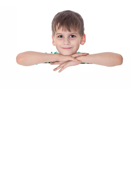 Boy holding a banner — Stock Photo, Image