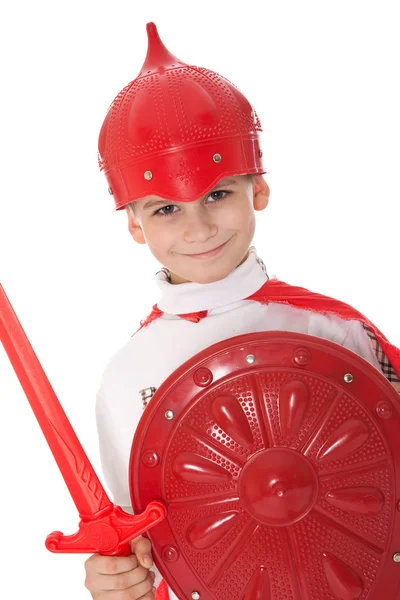 Młody chłopak ubrany jak rycerz — Zdjęcie stockowe