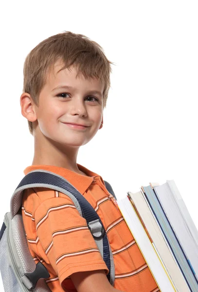 Boy holding books Stock Photo