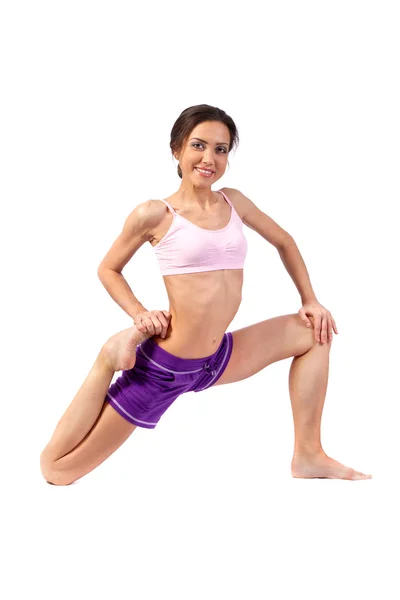 Praktykowanie jogi. piękna kobieta — Zdjęcie stockowe