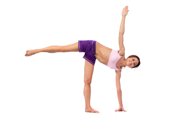 Cvičí jógu. krásná žena — Stock fotografie