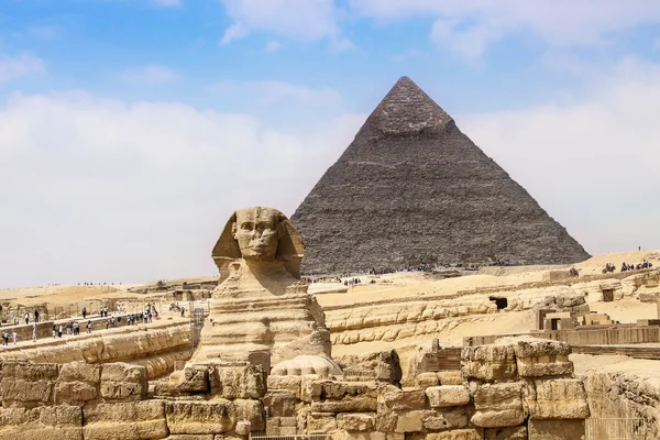 Wielkiej Piramidy i Sfinks — Zdjęcie stockowe