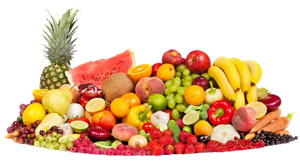 Taze sebze ve meyvelerin büyük grup — Stok fotoğraf