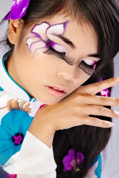 Beautiful asian woman with fashion make-up — Stock Photo, Image