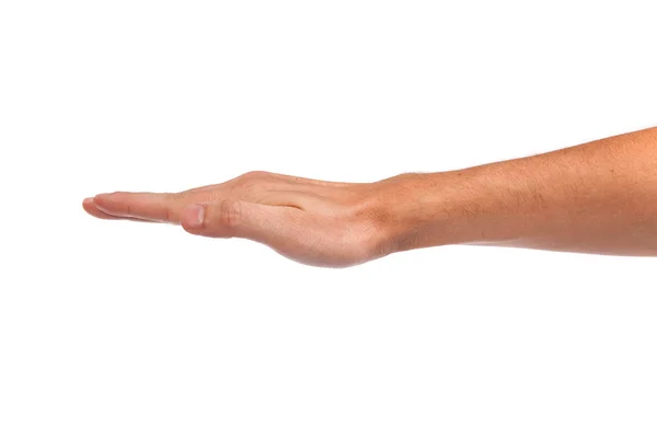 Open palm hand gesture of male hand — Stock Photo, Image