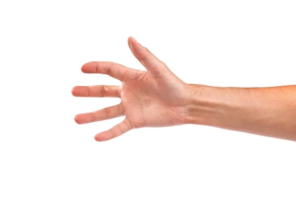 Ręką gest mężczyzna na białym tle — Zdjęcie stockowe
