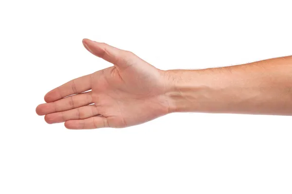 Ręka osoby człowieka, który jest skłonny do czynienia na białym tle na whi — Zdjęcie stockowe