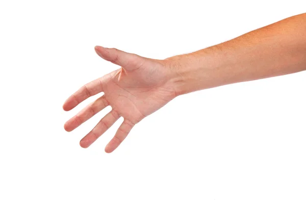 Mão gesto de macho isolado em branco — Fotografia de Stock