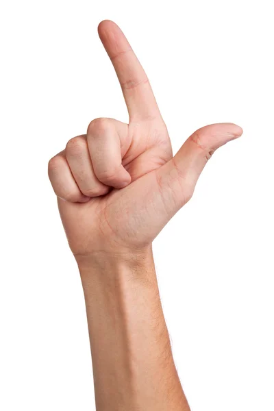 Pekande hand (eller skytte eller sikte) isolerad på vit — Stockfoto