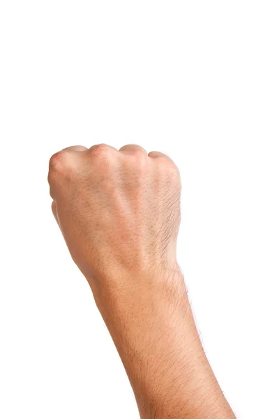 Мужчины рука с сжатым кулаком изолированы — стоковое фото