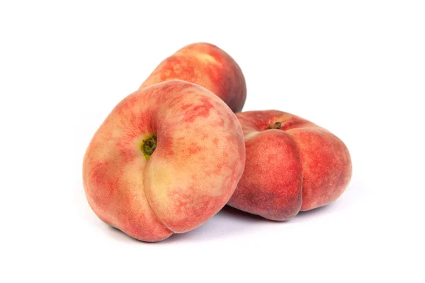 Three ripe fig peach on white — Stock Photo, Image