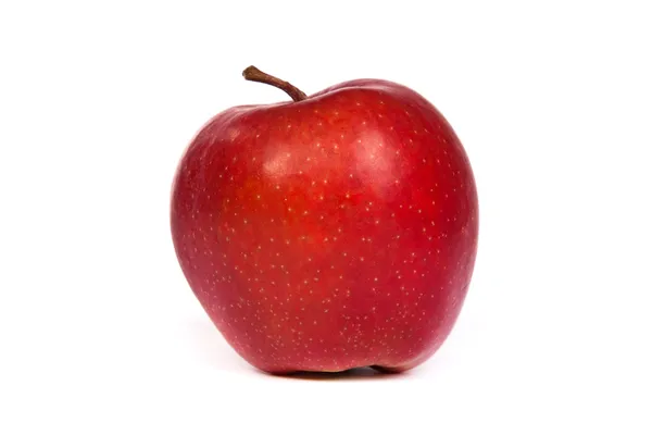 Uma maçã vermelha brilhante isolada no branco — Fotografia de Stock