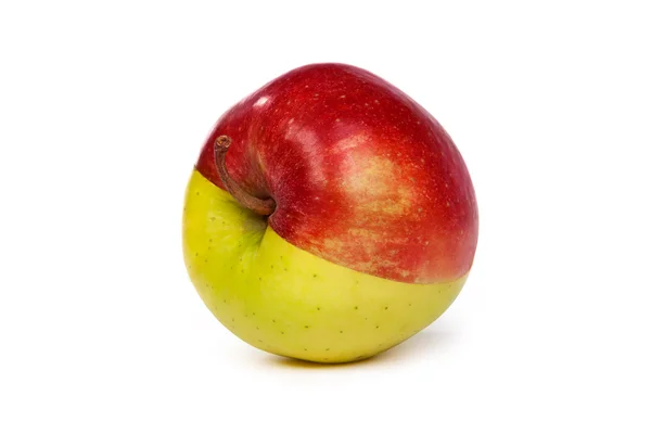 Une pomme à moitié verte et à moitié rouge — Photo