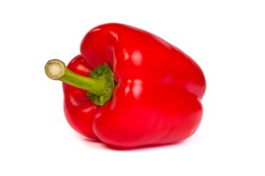 A red bell sweet pepper isolated on white clipart