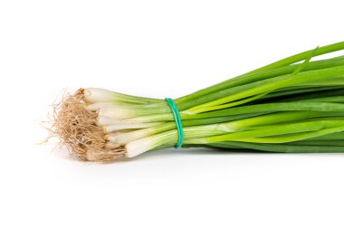 Fresh scallions isolated on white clipart