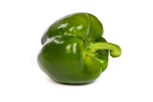 A green sweet bell pepper isolated on white — Stock Photo, Image