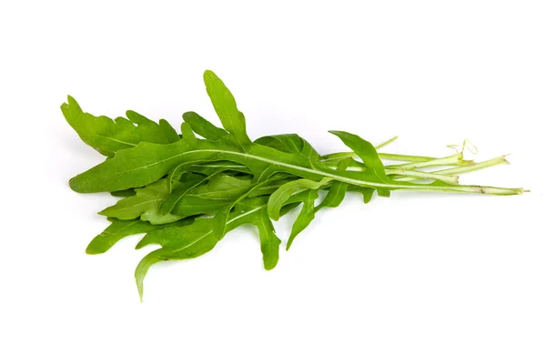 Arugula or rucola fresh heap leaf on white — Stock Photo, Image