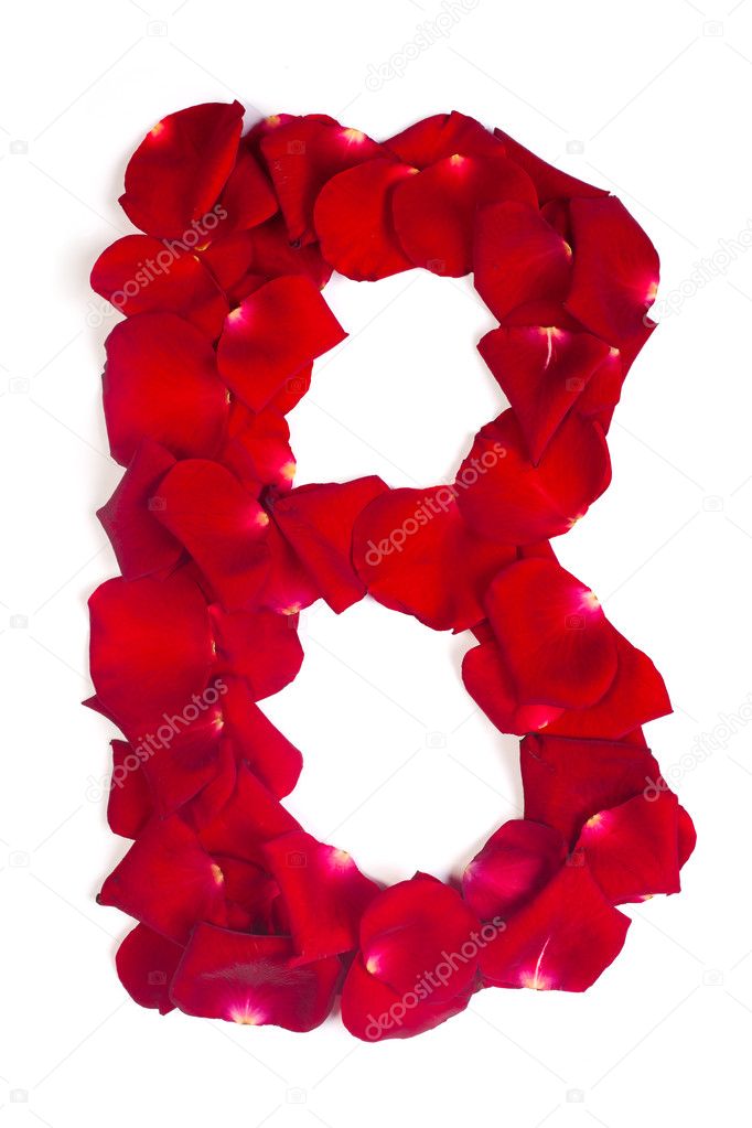 Letter B Made From Red Petals Rose On White — Stock Photo © Bloodua ...