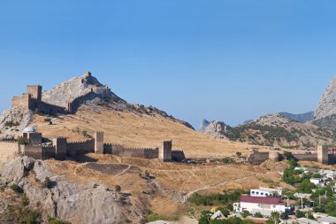 sudak, Kırım'da Cenova kale kalıntıları. Ukrayna