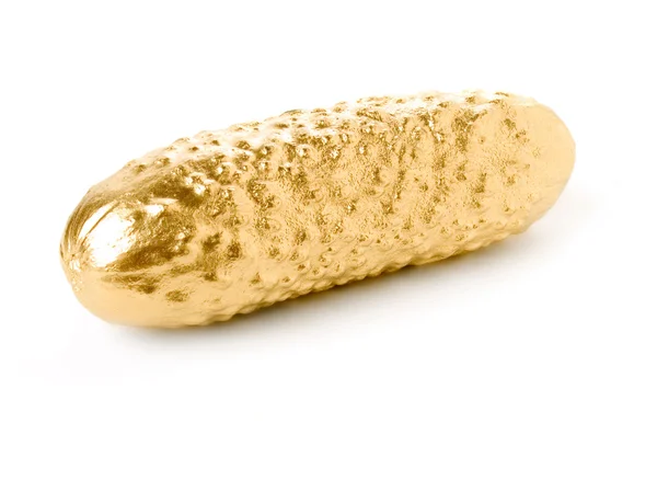 Golden cucumber isolated on white background. — Stock Photo, Image