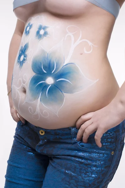 Tummy of pregnant woman — Stock Photo, Image