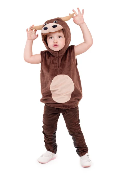 Ребенок в костюме коровы — стоковое фото