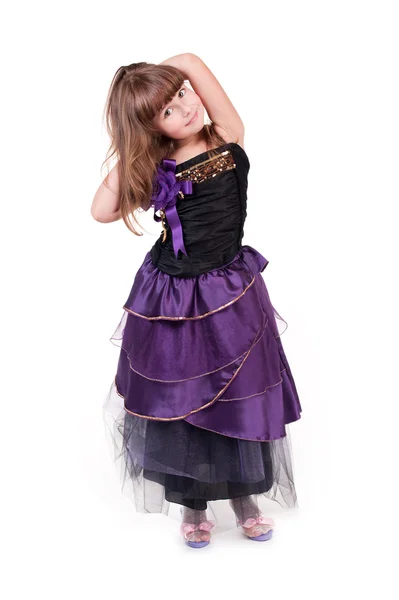 ファッションのドレスで美しい少女 — ストック写真