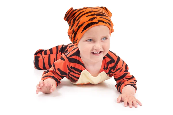 Bambino in costume da tigre — Foto Stock
