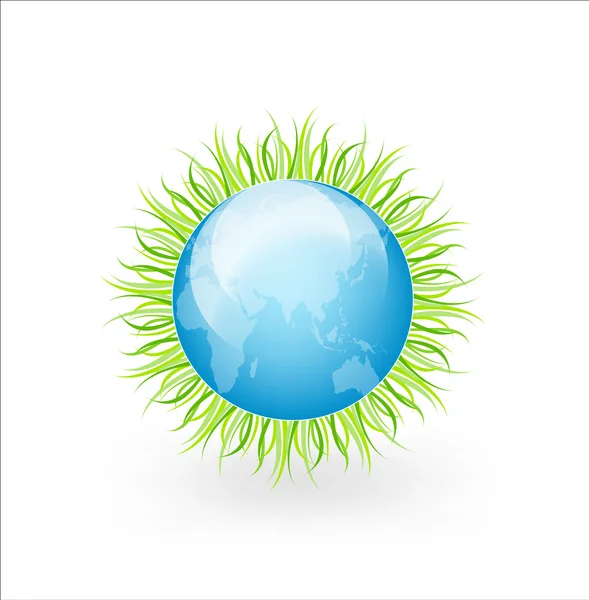 Globe avec herbe — Image vectorielle