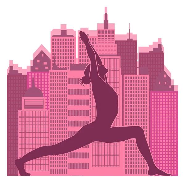 Yoga de mujer — Archivo Imágenes Vectoriales