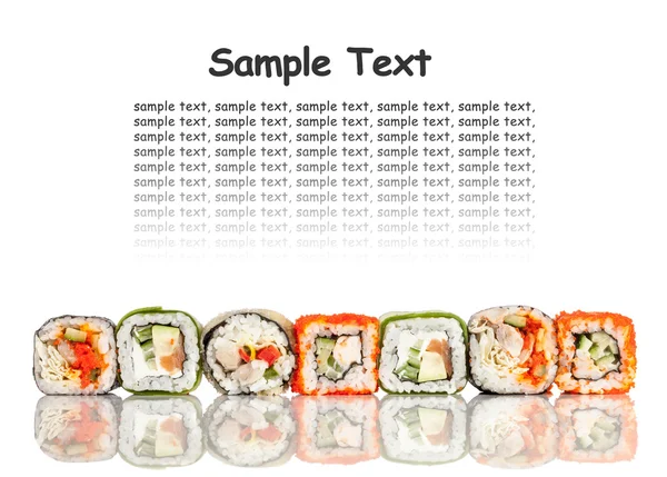 Roll sushi na białym tle — Zdjęcie stockowe