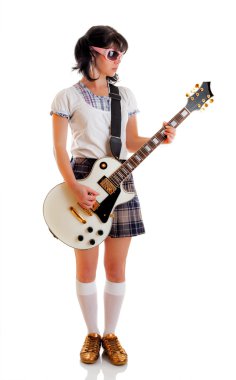 Girl with a guitar clipart