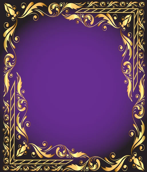 Frame with vegetable and gold(en) pattern — Stock Vector