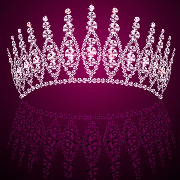 Corona diadema boda femenina con reflejo — Vector de stock