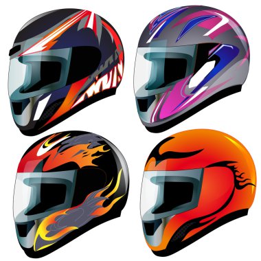 Set send racing red insulated on white background clipart