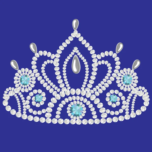 Corona diadema matrimonio femminile diventiamo azzurri — Vettoriale Stock